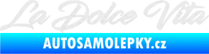 Samolepka La Dolce Vita nápis - Sladký Život Ultra Metalic bílá