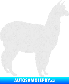 Samolepka Lama 002 pravá alpaka Ultra Metalic bílá