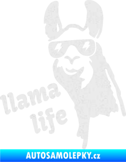 Samolepka Lama 004 llama life Ultra Metalic bílá