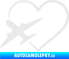 Samolepka Láska k létání 001 levá Ultra Metalic bílá