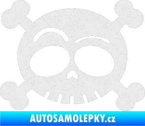Samolepka Lebka 003 pravá Ultra Metalic bílá