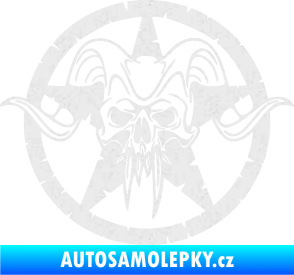 Samolepka Lebka 039 levá army hvězda Ultra Metalic bílá