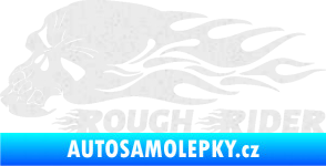 Samolepka Lebka 051 levá rough rider Ultra Metalic bílá
