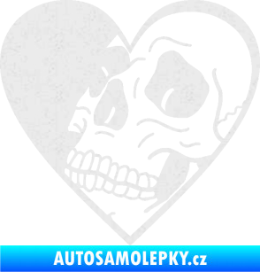 Samolepka Lebka 062 levá v srdíčku Ultra Metalic bílá