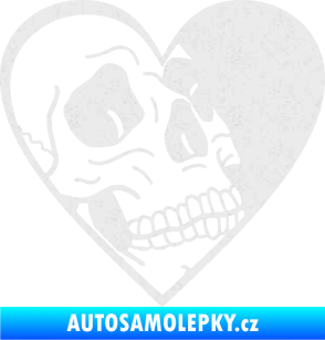 Samolepka Lebka 062 pravá v srdíčku Ultra Metalic bílá