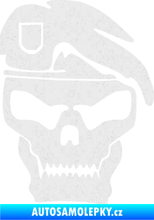 Samolepka Lebka army pravá Ultra Metalic bílá