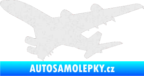 Samolepka Letadlo 002 levá Ultra Metalic bílá