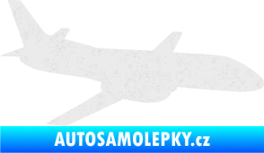 Samolepka Letadlo 004 pravá Ultra Metalic bílá