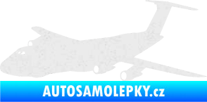 Samolepka Letadlo 008 levá Ultra Metalic bílá