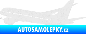 Samolepka Letadlo 009 levá Ultra Metalic bílá