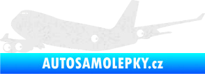 Samolepka Letadlo 012 levá Ultra Metalic bílá