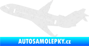 Samolepka Letadlo 013 levá Ultra Metalic bílá