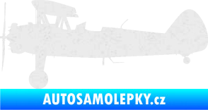 Samolepka Letadlo 020 levá Boeing Stearman model 75 biplane Ultra Metalic bílá