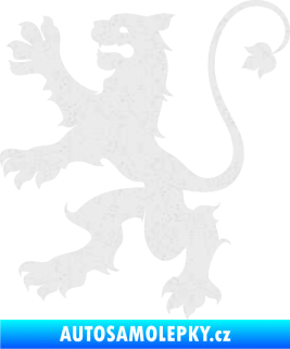 Samolepka Lev heraldika 002 levá Ultra Metalic bílá