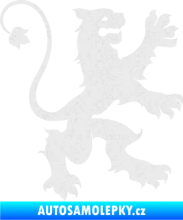 Samolepka Lev heraldika 002 pravá Ultra Metalic bílá
