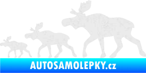 Samolepka Losí rodinka levá Ultra Metalic bílá
