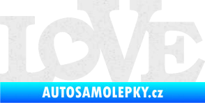 Samolepka Love 002 nápis se srdíčkem Ultra Metalic bílá