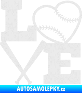 Samolepka Love baseball Ultra Metalic bílá