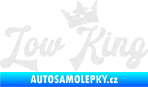 Samolepka Low King 001 nápis král Ultra Metalic bílá