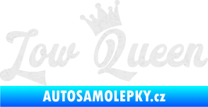 Samolepka Low Queen 001 nápis královna Ultra Metalic bílá