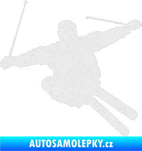 Samolepka Lyžař 001 pravá Ultra Metalic bílá