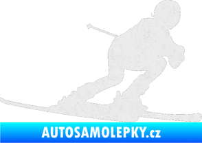 Samolepka Lyžař 002 pravá Ultra Metalic bílá