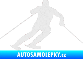 Samolepka Lyžař 003 pravá Ultra Metalic bílá
