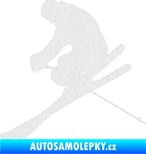 Samolepka Lyžař 005 levá Ultra Metalic bílá