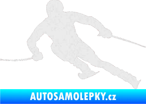 Samolepka Lyžař 012 levá Ultra Metalic bílá
