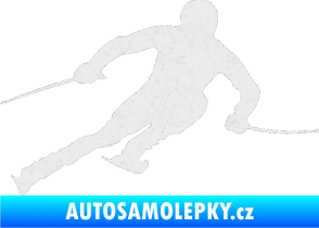 Samolepka Lyžař 012 pravá Ultra Metalic bílá