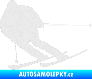 Samolepka Lyžař 019 levá Ultra Metalic bílá