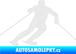 Samolepka Lyžař 021 pravá Ultra Metalic bílá