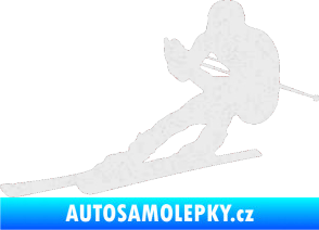Samolepka Lyžař 022 levá Ultra Metalic bílá
