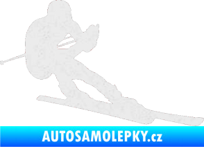Samolepka Lyžař 022 pravá Ultra Metalic bílá