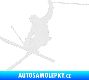 Samolepka Lyžař 024 levá Ultra Metalic bílá