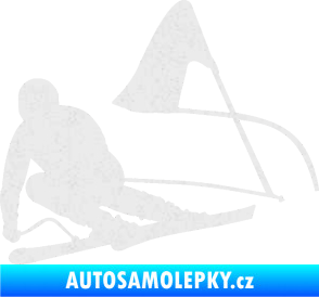 Samolepka Lyžař 025 levá Ultra Metalic bílá