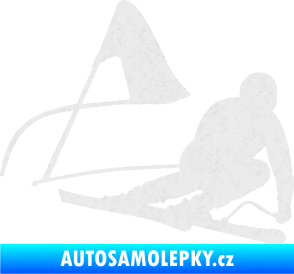 Samolepka Lyžař 025 pravá Ultra Metalic bílá