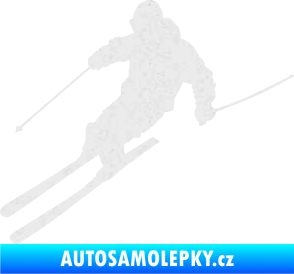 Samolepka Lyžař 027 levá Ultra Metalic bílá