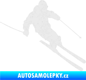 Samolepka Lyžař 027 pravá Ultra Metalic bílá