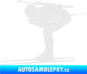 Samolepka Lyžař 028 levá - biatlon Ultra Metalic bílá