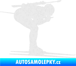 Samolepka Lyžař 028 pravá - biatlon Ultra Metalic bílá