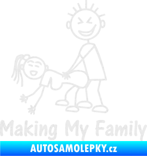 Samolepka Making my family levá Ultra Metalic bílá