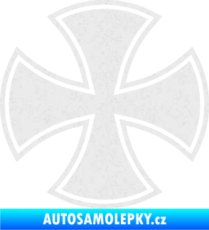 Samolepka Maltézský kříž 003 Ultra Metalic bílá