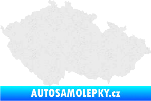Samolepka Mapa České republiky 001  Ultra Metalic bílá