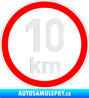 Samolepka Maximální rychlost 10km - nejvyšší konstrukční rychlost Ultra Metalic bílá