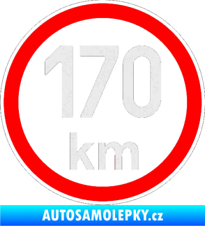 Samolepka Maximální rychlost 170km - nejvyšší konstrukční rychlost Ultra Metalic bílá
