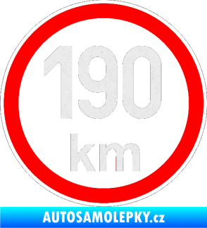 Samolepka Maximální rychlost 190km - nejvyšší konstrukční rychlost Ultra Metalic bílá
