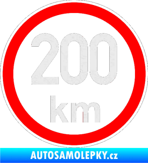 Samolepka Maximální rychlost 200km - nejvyšší konstrukční rychlost Ultra Metalic bílá