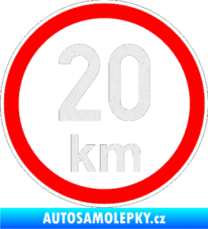 Samolepka Maximální rychlost 20km - nejvyšší konstrukční rychlost Ultra Metalic bílá