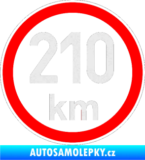 Samolepka Maximální rychlost 210km - nejvyšší konstrukční rychlost Ultra Metalic bílá